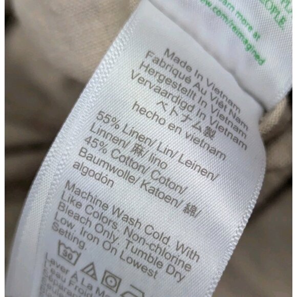 J Crew Crop Cargo Pants Women's Size 6 Beige Linen Cotton Elastic Waist Cropped - Picture 4 of 7